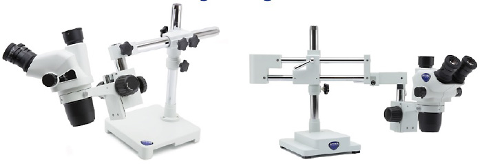 Microscopi stereo, stativi e supporti di sostegno